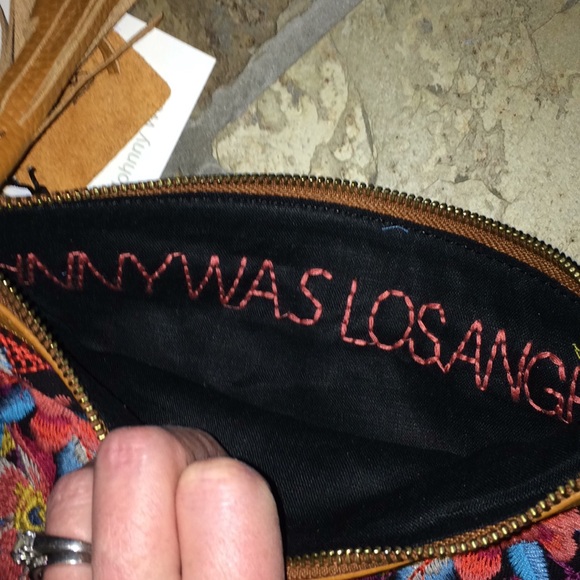 🍃💕NWT Johnny Was Floral Leather Tassel Clutch - Picture 5 of 5